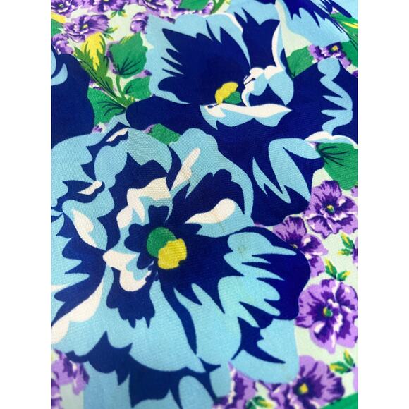 Roberto Cavalli Dress XL Floral Stripe Sleeveless‎ Purple Green Boho Y2K Resort - Picture 15 of 16